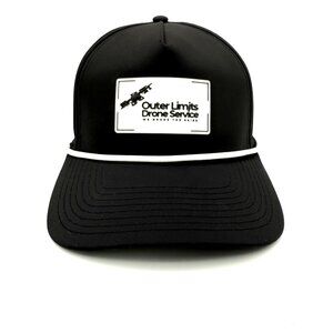 BRANDED BILLS  Outer Limits Drone Service Black Performance Snapback Trucker Hat
